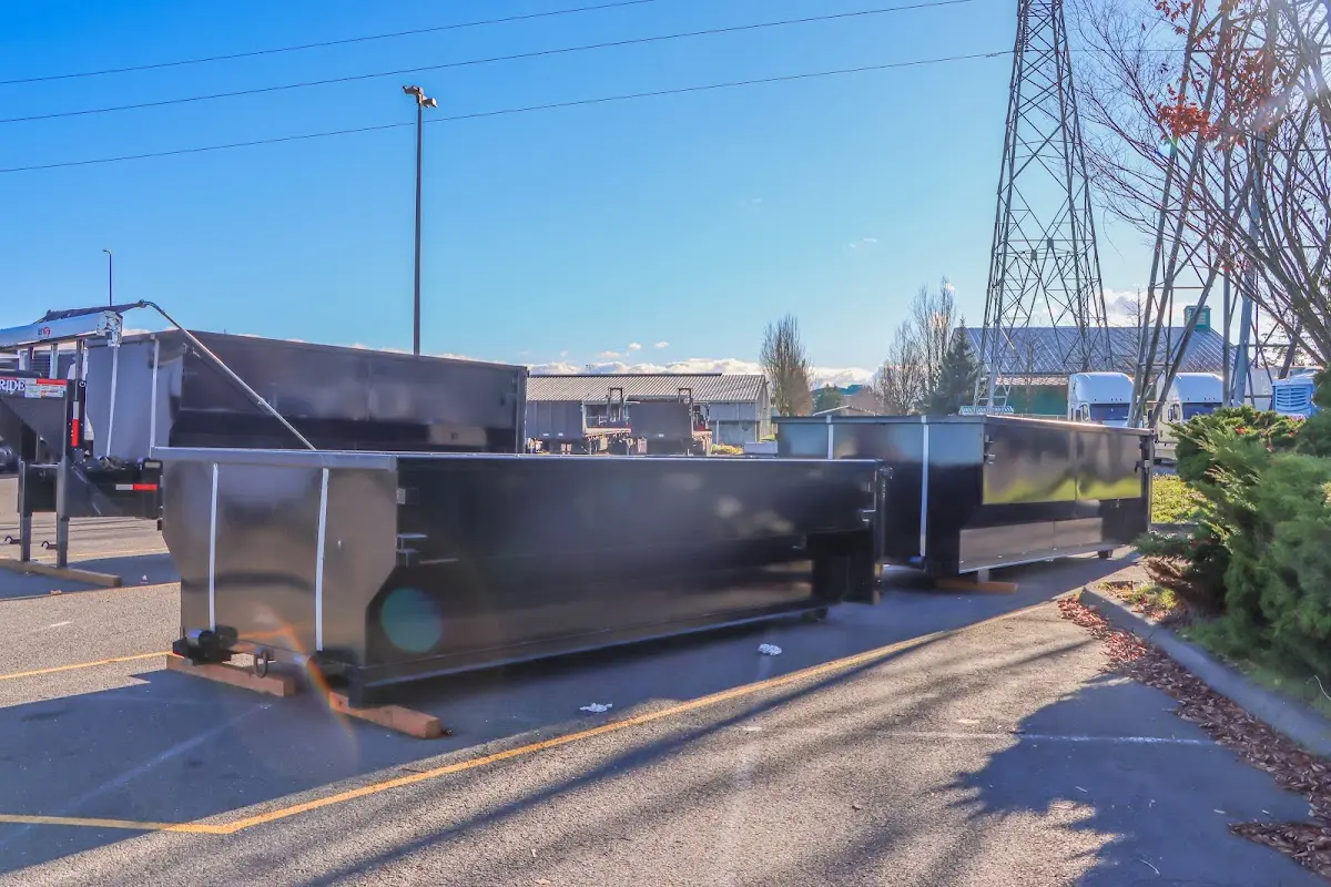 Roll-off dumpster ready for waste disposal at job site for Residential Dumpster Rental in Takoma Park